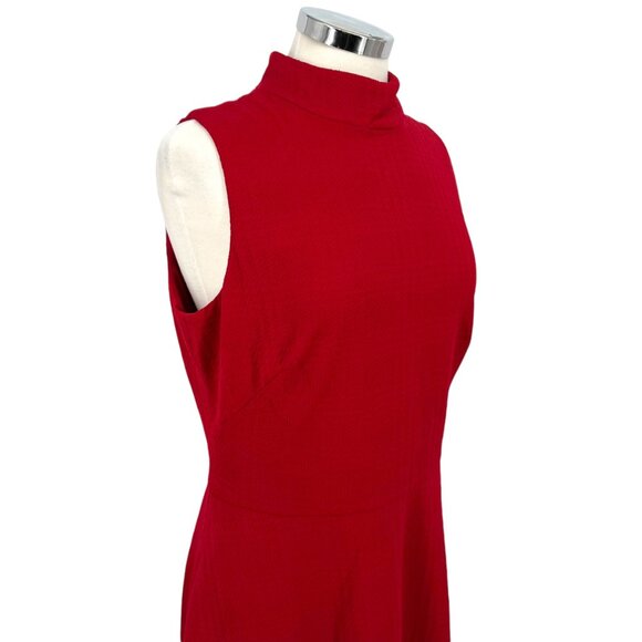 Maggy London A-Line Sleeveless Mock Neck Dress Red Size 14 NWOT - Picture 5 of 11